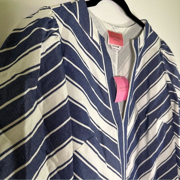 NWT $368 Kate Spade Preppy Cotton Coastal Cottage Striped Double Cloth Dress - Picture 10 of 12